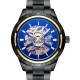 Fashionable Men's Steel Strap Watch Black Gold Dial