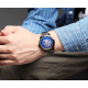 Fashionable Men's Steel Strap Watch Black Gold Dial