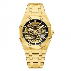 Luxury and noble gold fashion watch mechanical watch steel strap