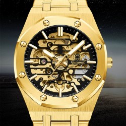 Luxury and noble gold fashion watch mechanical watch steel strap