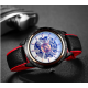 Men's Business Fashion Waterproof Mechanical Watch Black Gold Steel Band