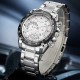 Multifunctional Fashion Men's Watch Steel Band White Dial