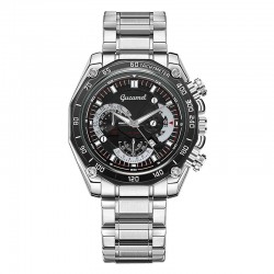 Multifunctional Fashion Men's Watch Steel Strap Black Dial