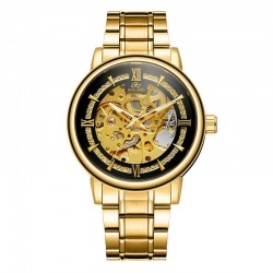Noble top grade gold fashion watch mechanical watch steel strap men