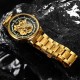 Noble top grade gold fashion watch mechanical watch steel strap men