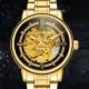 Noble top grade gold fashion watch mechanical watch steel strap men