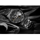Retro Fashion Waterproof Men's Quartz Watch Black Steel Strap