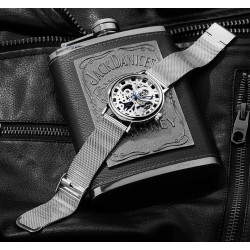 Retro Fashion Waterproof Men's Quartz Watch Silver Dial Steel Strap