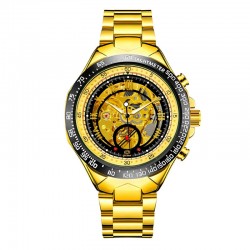 Top quality gold luxury men's watch steel strap watch mechanical watch