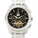 Fashion social business men's steel strap watch black dial