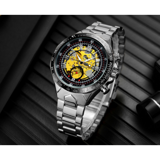 Fashion Social Men's Steel Strap Watch Black Dial
