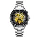 Fashion Social Men's Steel Strap Watch Black Dial