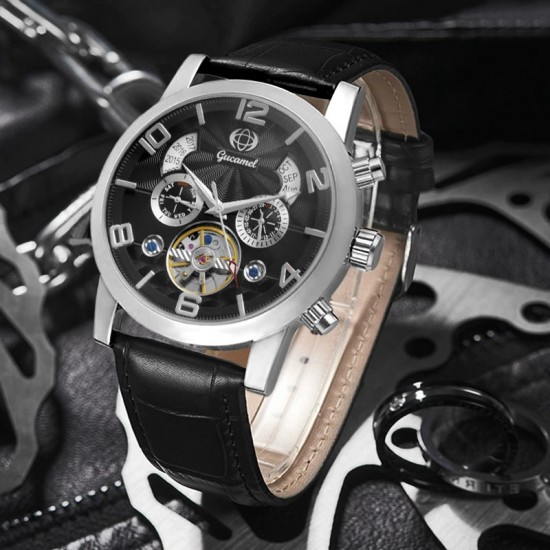 Classic Fashion Business Watch Black Dial Leather Strap Classic Fashion Business Watch Black Dial Leather Strap